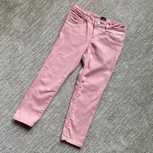 Gap kids Pink sparkle stretch jegging ankle jeans